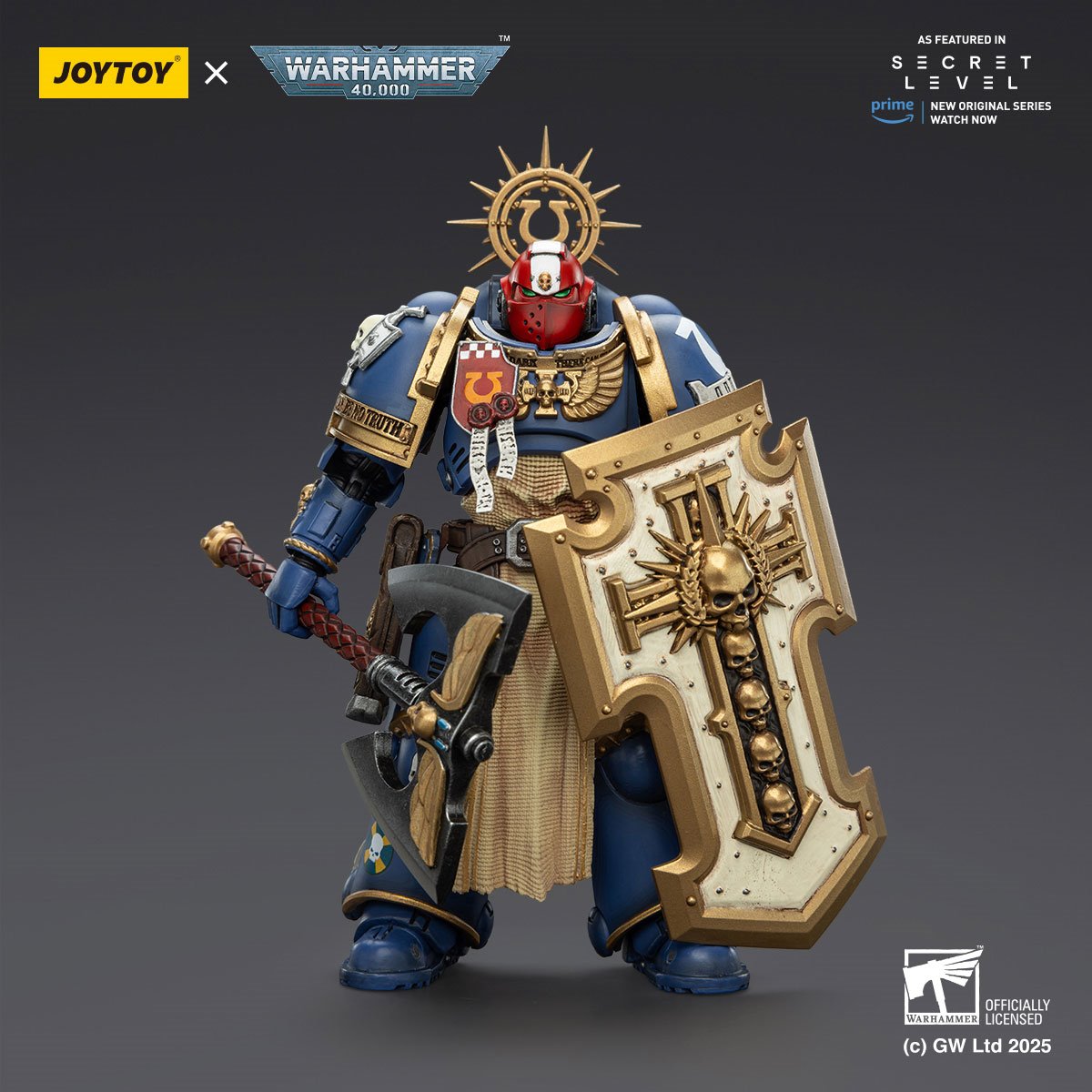 Warhammer 40,000 Ultramarines Metaurus with Power Axe, Stormshield and Plasma Pistol 1:18 Scale Action Figure