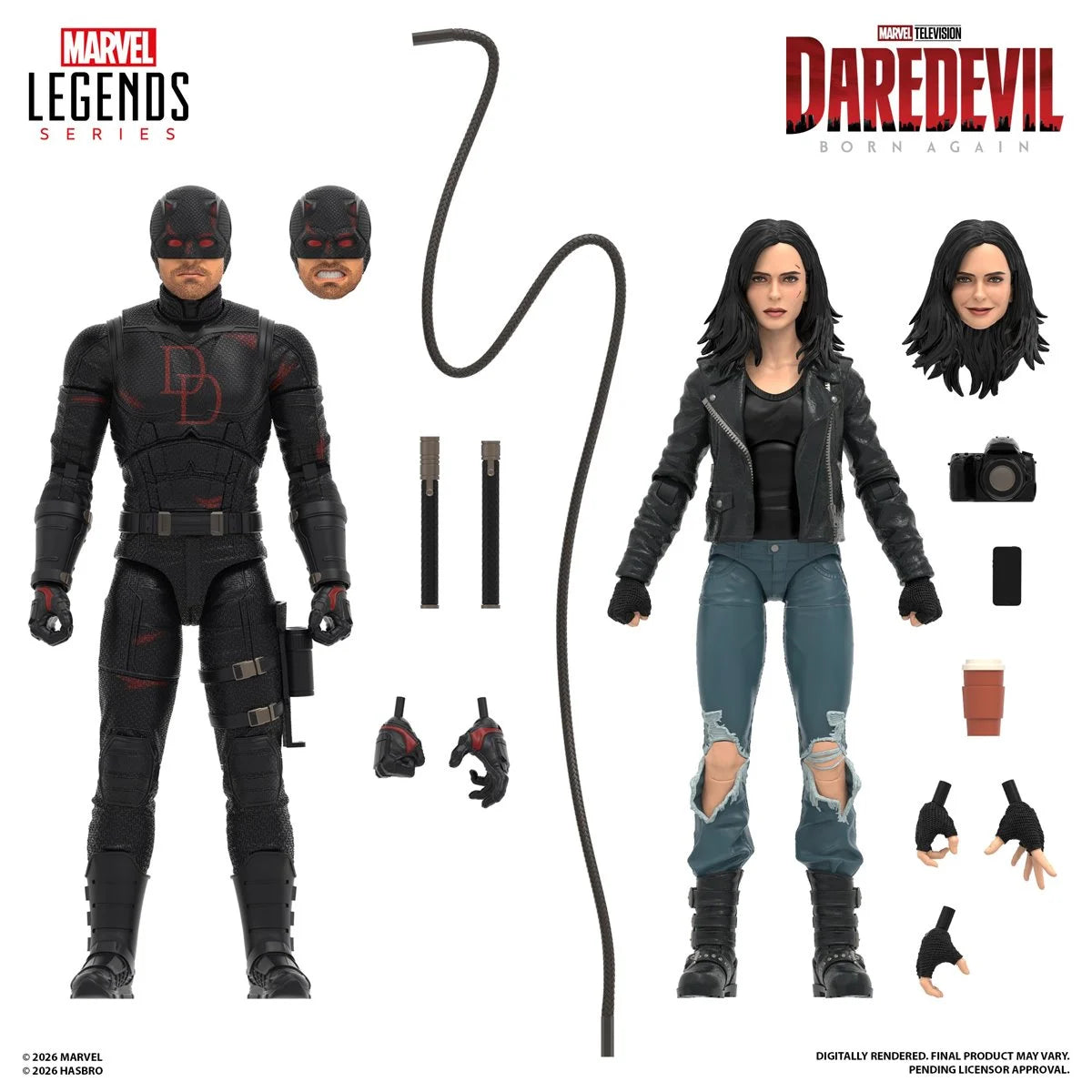 Daredevil: Born Again Marvel Legends Series Daredevil & Jessica Jones 6-Inch Action Figures