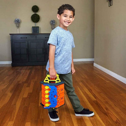 Hot Wheels Roll Out Raceway Track Set - Portable 5-Lane Race Track & Storage for Cars