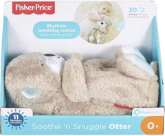 Fisher-Price Baby Toy Soothe 'n Snuggle Otter Portable Plush Sound Machine with Music Lights & Breathing Motion for Newborns 0+ Months