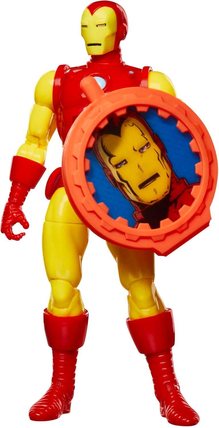 Marvel Legends Series Iron Man, Avengers Retro Comics Secret Wars Collectible 6 Inch Action Figure with Shield