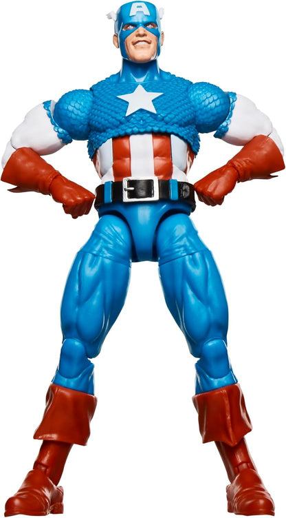 Marvel Legends Series Captain America, Avengers Retro Comics Secret Wars Collectible 6 Inch Action Figure with Shield