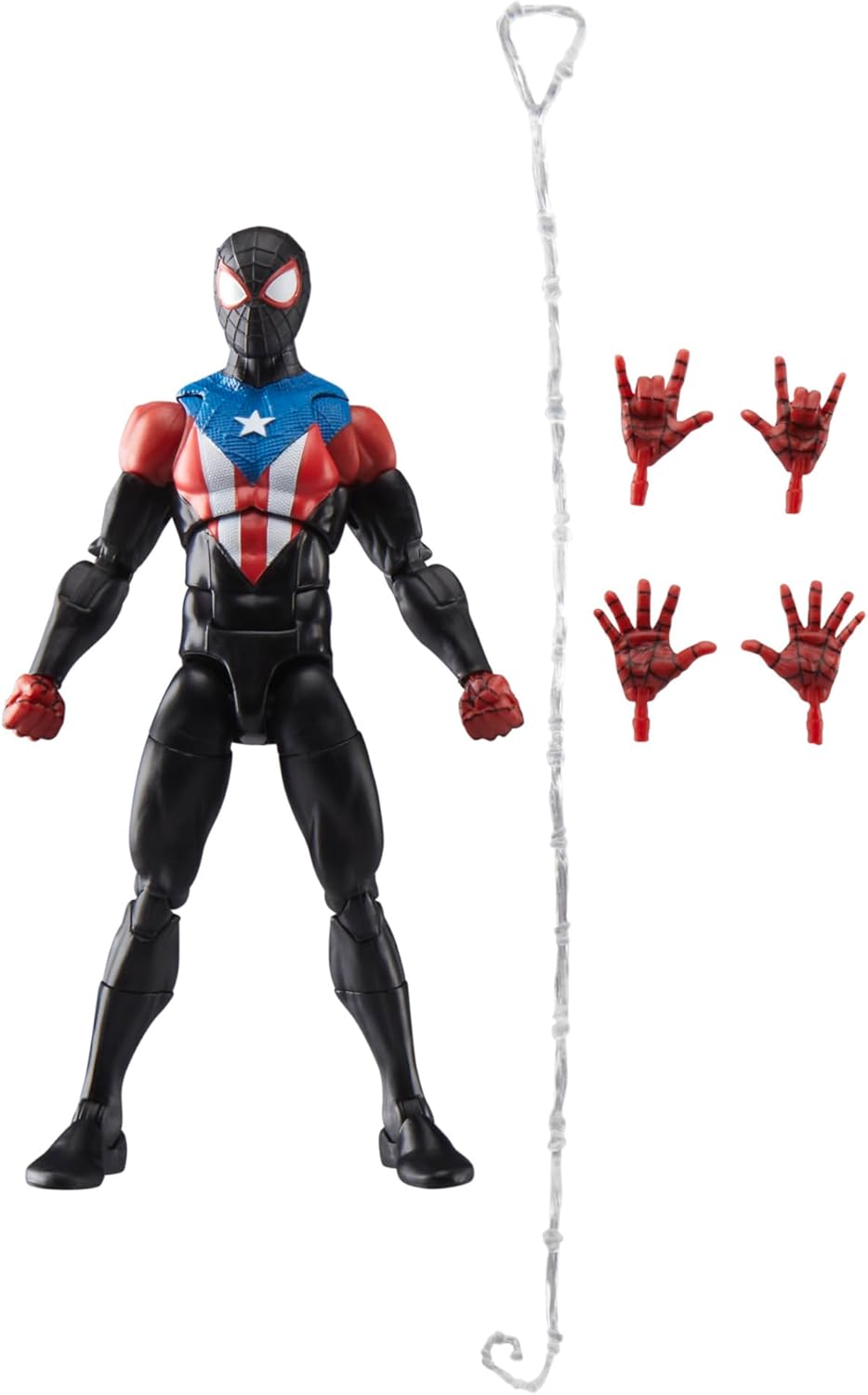 Spider-Man Marvel Legends Series Gamerverse Miles Morales Boricua Suit, 2 Video Game-Inspired Collectible 6 Inch Action Figure