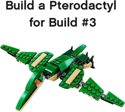 LEGO Creator 3 in 1 Mighty Dinosaur Toy, Transforms from T. rex to Triceratops to Pterodactyl Dinosaur Figures