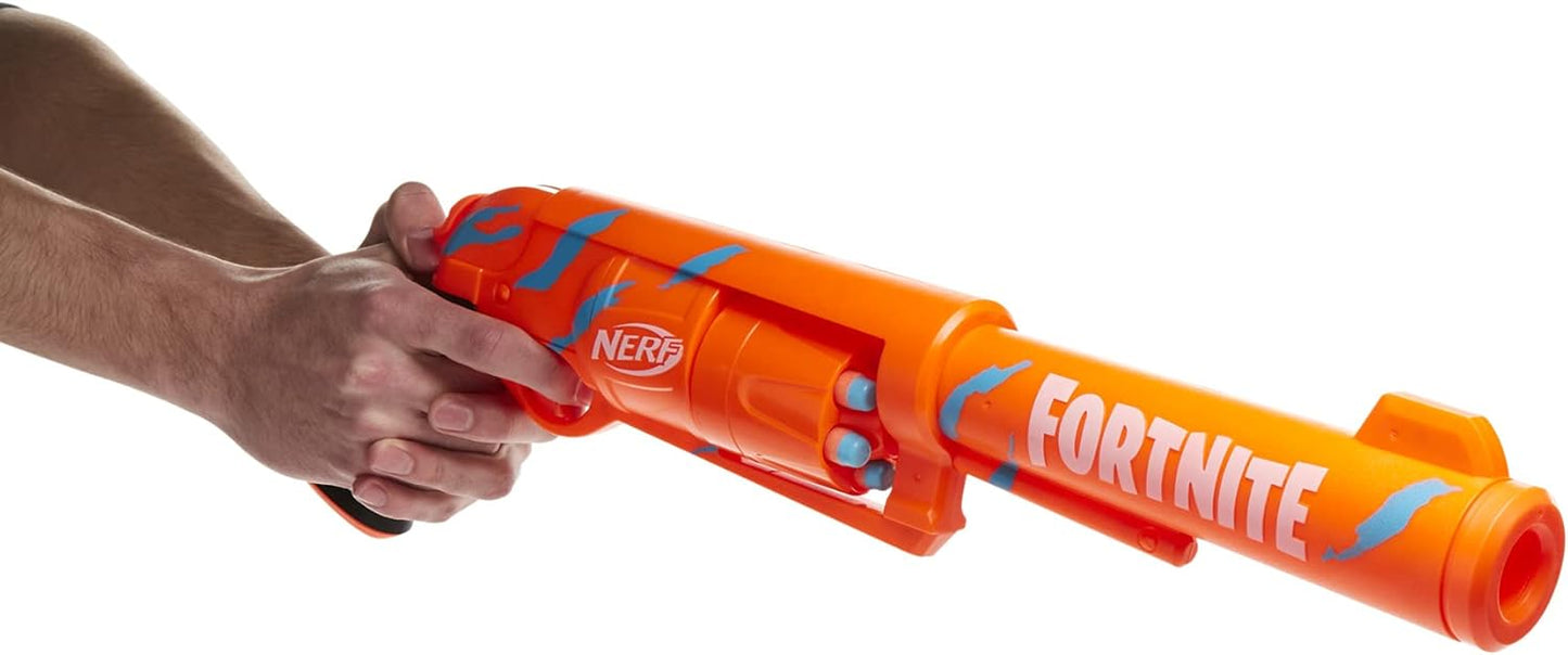 Nerf Fortnite 6-SH Dart Blaster - Camo Pulse Wrap, Hammer Action Priming, 6-Dart Rotating Drum, Includes 6 Official Elite Darts