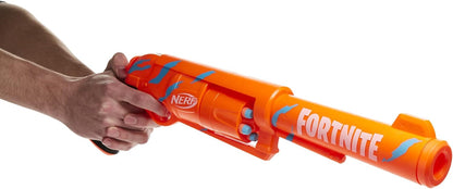 Nerf Fortnite 6-SH Dart Blaster - Camo Pulse Wrap, Hammer Action Priming, 6-Dart Rotating Drum, Includes 6 Official Elite Darts