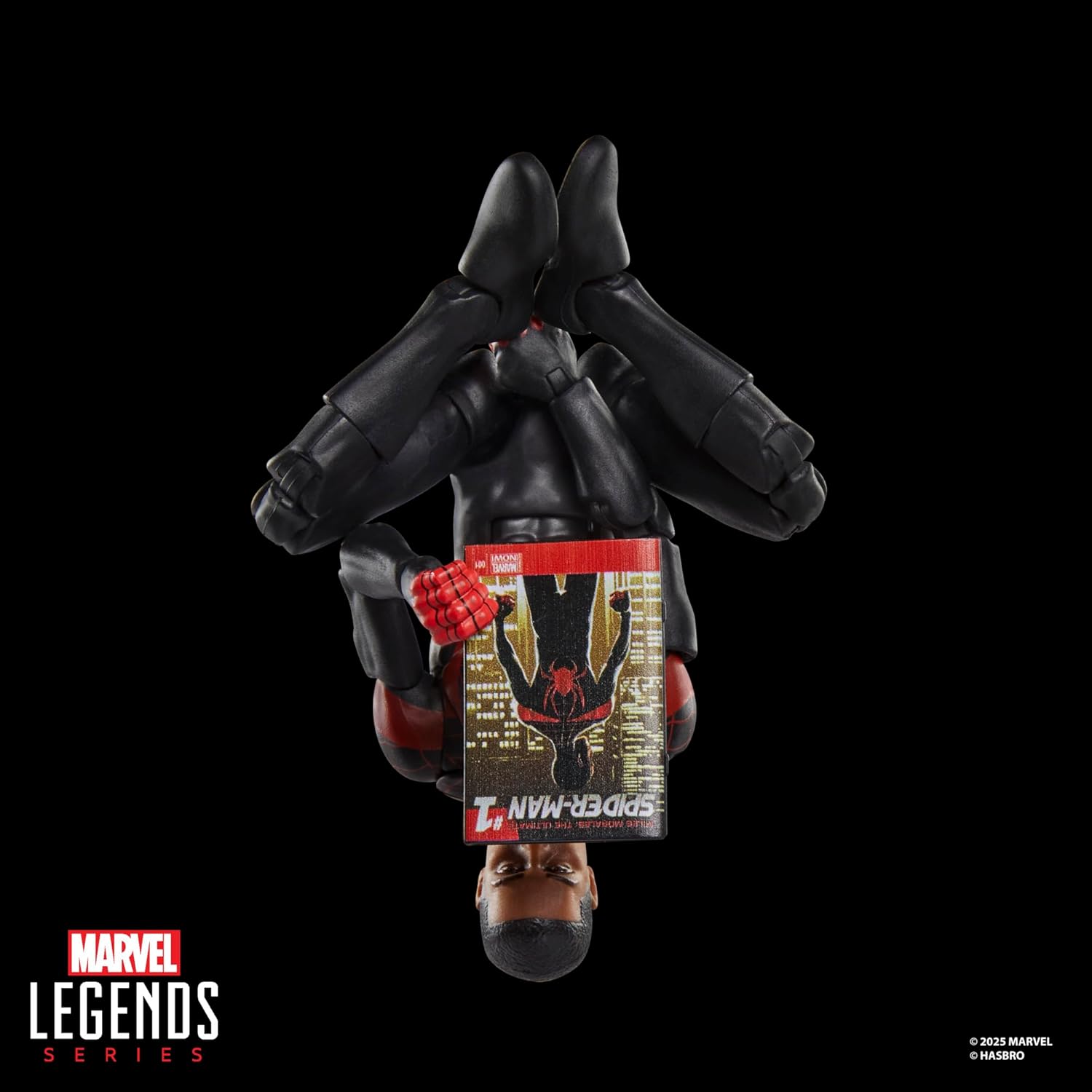 Marvel Legends Series Ultimate Miles Morales, Spider-Man Comics-Inspired Collectible 6-Inch Scale Action Figure with Character-Sized Comic Accessory