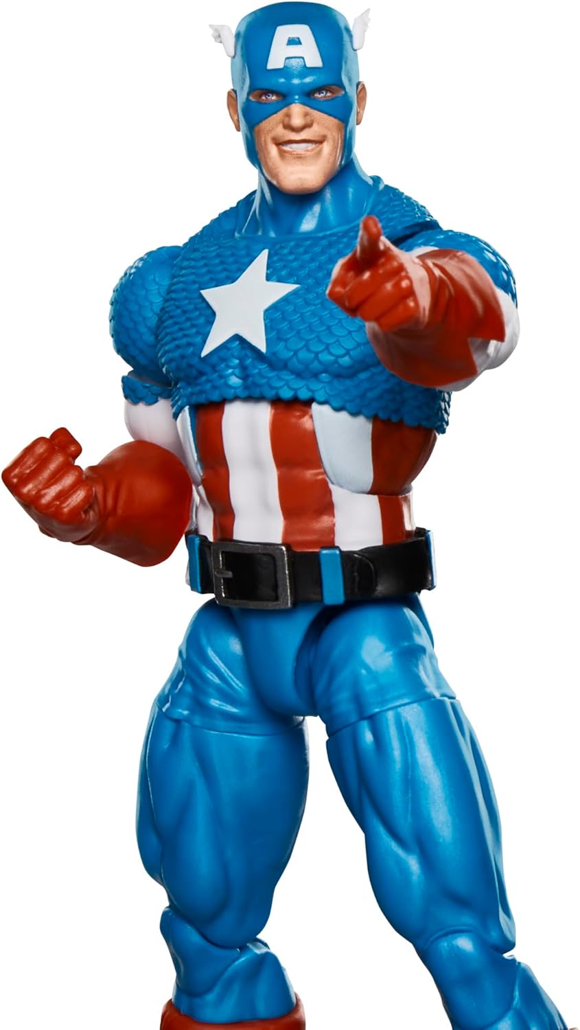 Marvel Legends Series Captain America, Avengers Retro Comics Secret Wars Collectible 6 Inch Action Figure with Shield