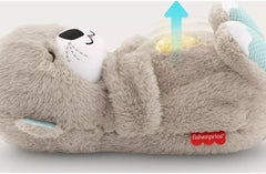 Fisher-Price Baby Toy Soothe 'n Snuggle Otter Portable Plush Sound Machine with Music Lights & Breathing Motion for Newborns 0+ Months