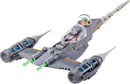 Star Wars Epic Hero Series The Mandalorian's N-1 Starfighter Ship, 4-Inch Scale Grogu & Mandalorian Action Figures