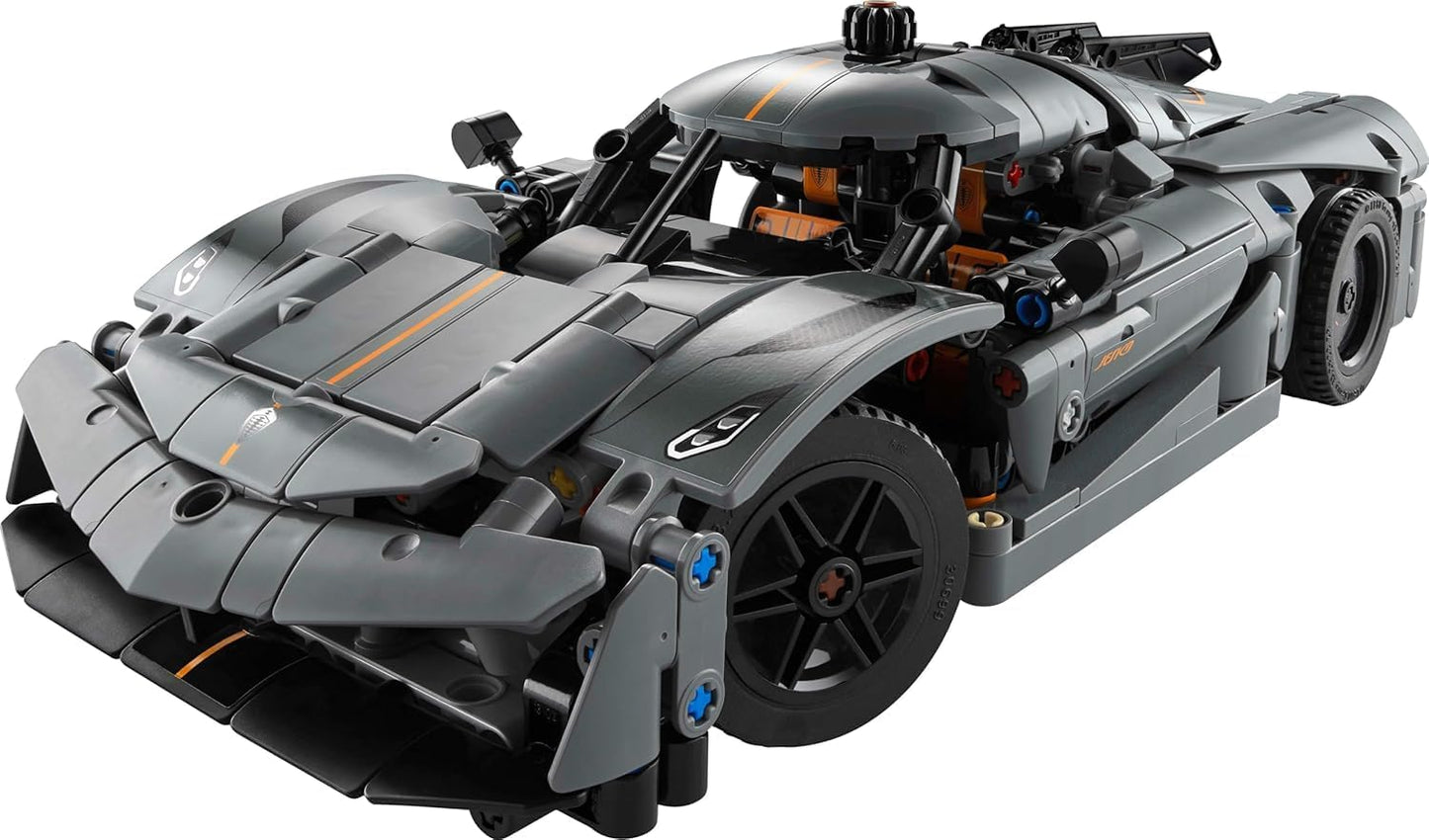 LEGO Technic Koenigsegg Jesko Absolut Grey Hypercar, Sports Car Building Toy Set