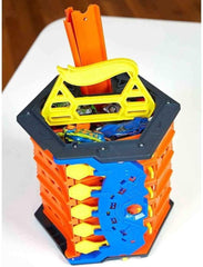 Hot Wheels Roll Out Raceway Track Set - Portable 5-Lane Race Track & Storage for Cars