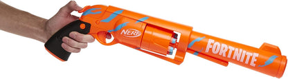 Nerf Fortnite 6-SH Dart Blaster - Camo Pulse Wrap, Hammer Action Priming, 6-Dart Rotating Drum, Includes 6 Official Elite Darts
