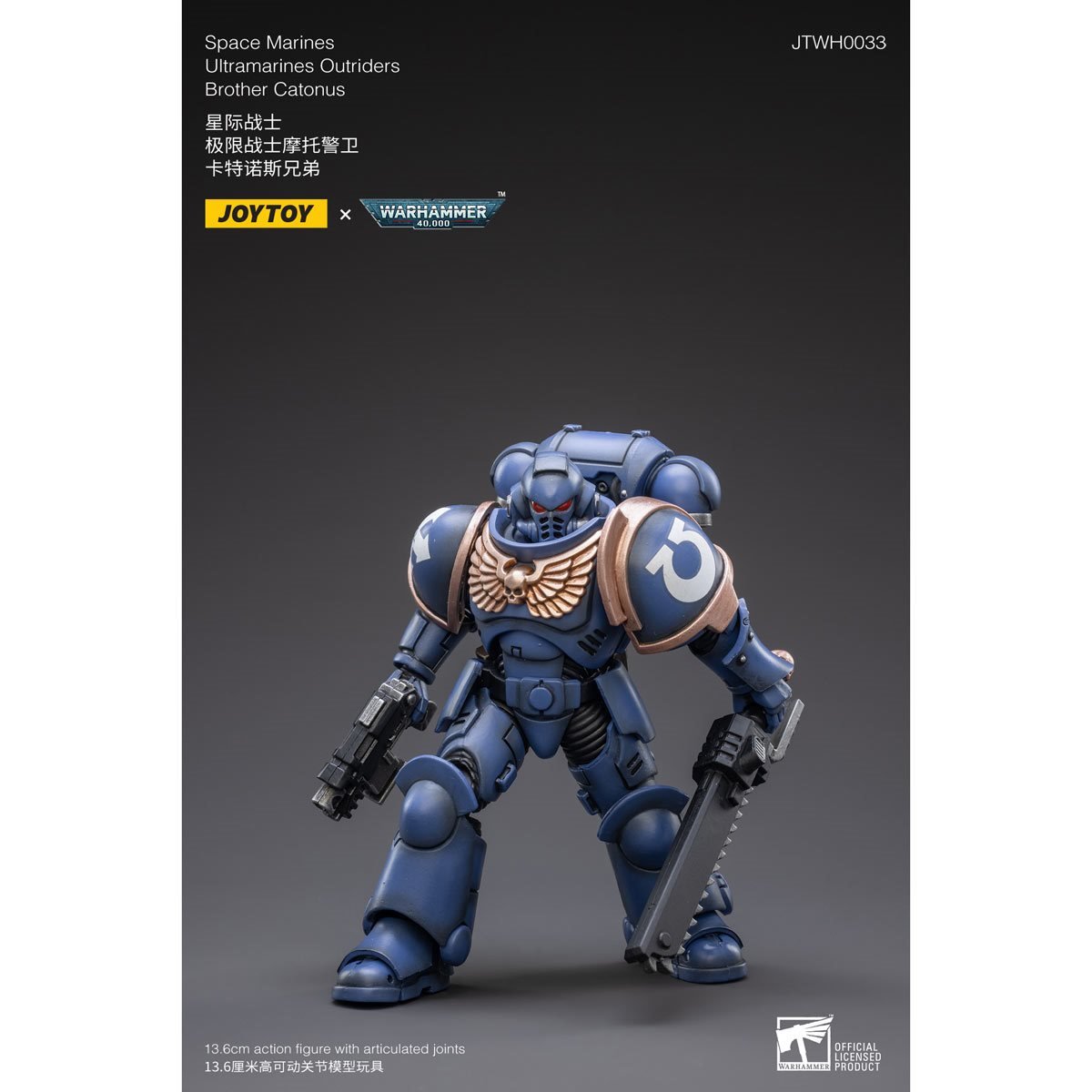 Warhammer 40,000 Space Marines Ultramarines Outriders Brother Catonus 1:18 Scale Action Figure