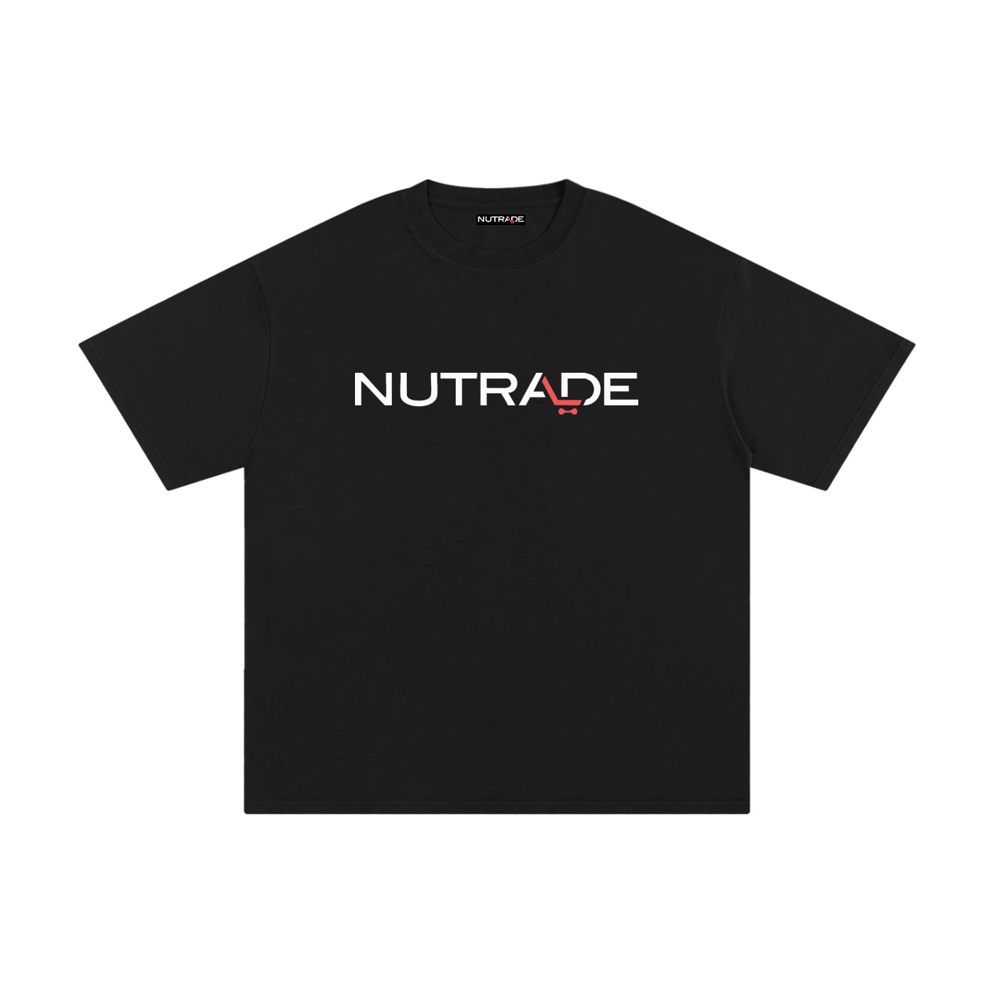 Nutrade Logo - Unisex Loose Fit Pure Cotton T-Shirt Black