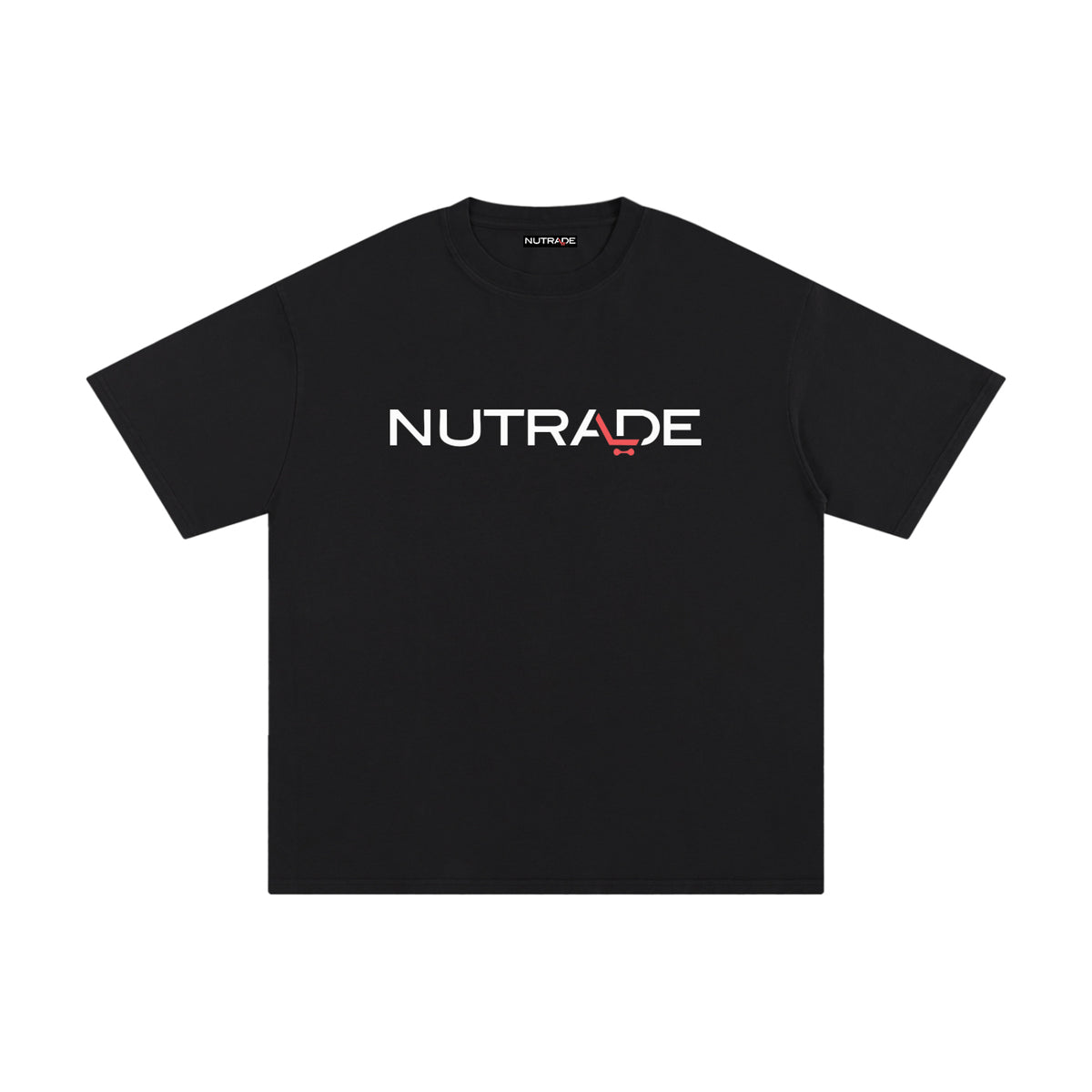 Nutrade Logo - Unisex Loose Fit Pure Cotton T-Shirt Black