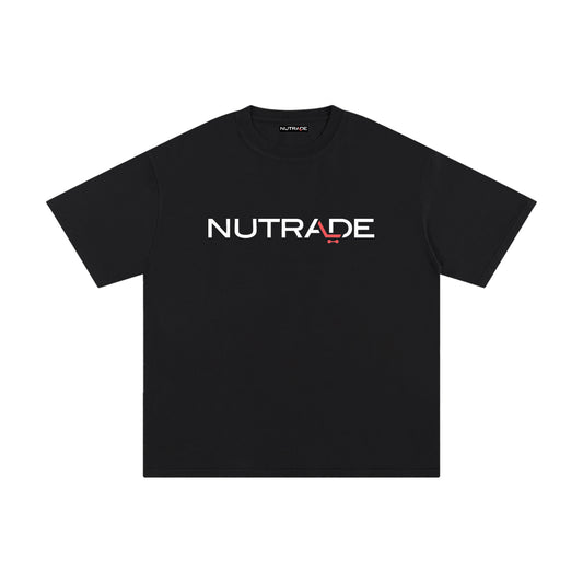 Nutrade Logo - Unisex Loose Fit Pure Cotton T-Shirt Black