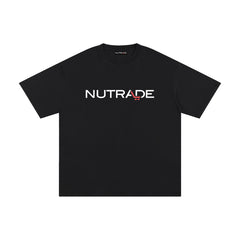 Nutrade Logo - Unisex Loose Fit Pure Cotton T-Shirt Black