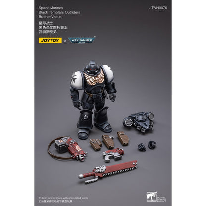 Warhammer 40,000 Space Marines Black Templars Outriders Brother Valtus 1:18 Scale Action Figure