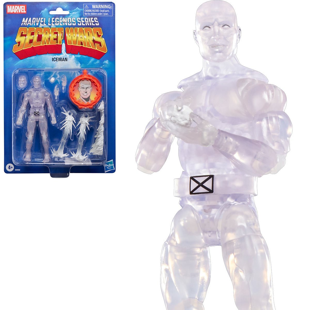 Marvel Legends Series Ice-Man Retro Comics Secret Wars 6 Inch Action Figure with Shield