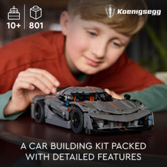 LEGO Technic Koenigsegg Jesko Absolut Grey Hypercar, Sports Car Building Toy Set