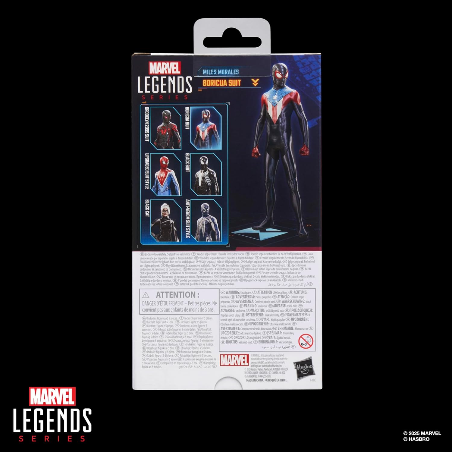 Spider-Man Marvel Legends Series Gamerverse Miles Morales Boricua Suit, 2 Video Game-Inspired Collectible 6 Inch Action Figure