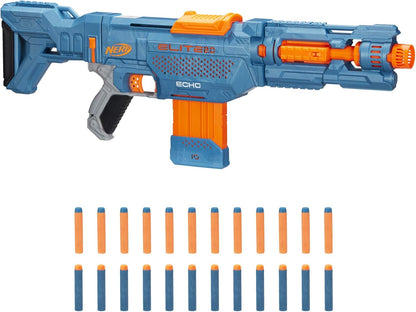 Nerf Elite 2.0 Echo CS-10 Blaster - 24 Official Darts, 10-Dart Clip, Removable Stock and Barrel Extension, 5 Tactical Rails