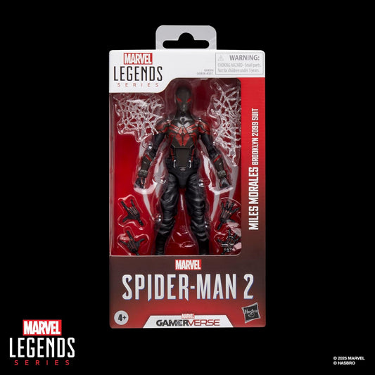 Spider-Man Marvel Legends Series Gamerverse Miles Morales Brooklyn 2099 Suit, 2 Video Game -Inspired Collectible 6 Inch Action Figure