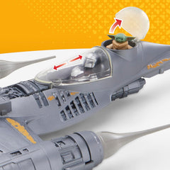 Star Wars Epic Hero Series The Mandalorian's N-1 Starfighter Ship, 4-Inch Scale Grogu & Mandalorian Action Figures