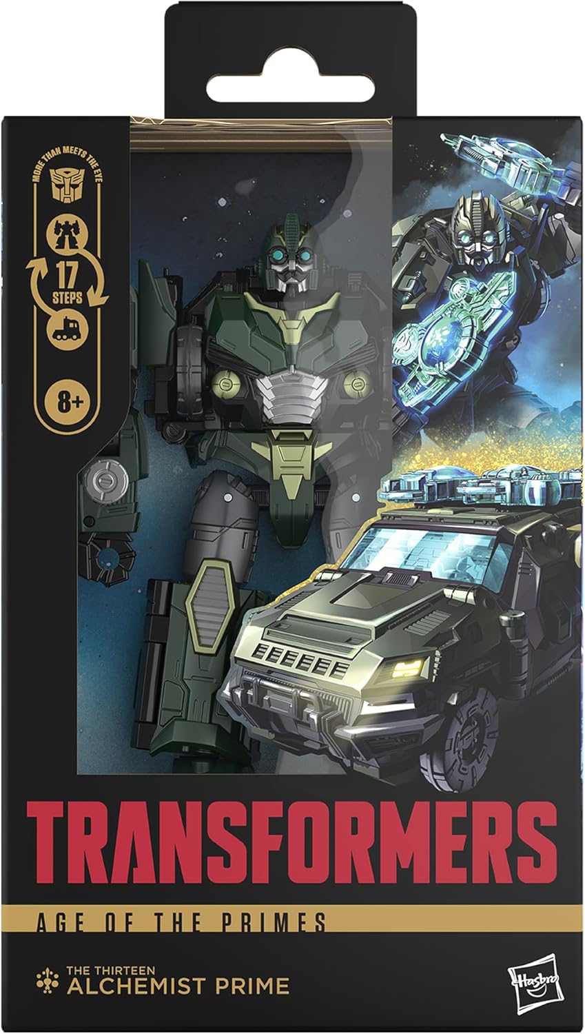 Transformers Age of The Primes Deluxe Class The Thirteen Alchemist Prime, 5.5-inch Converting Action Figure, Robot Toys for Ages 8+