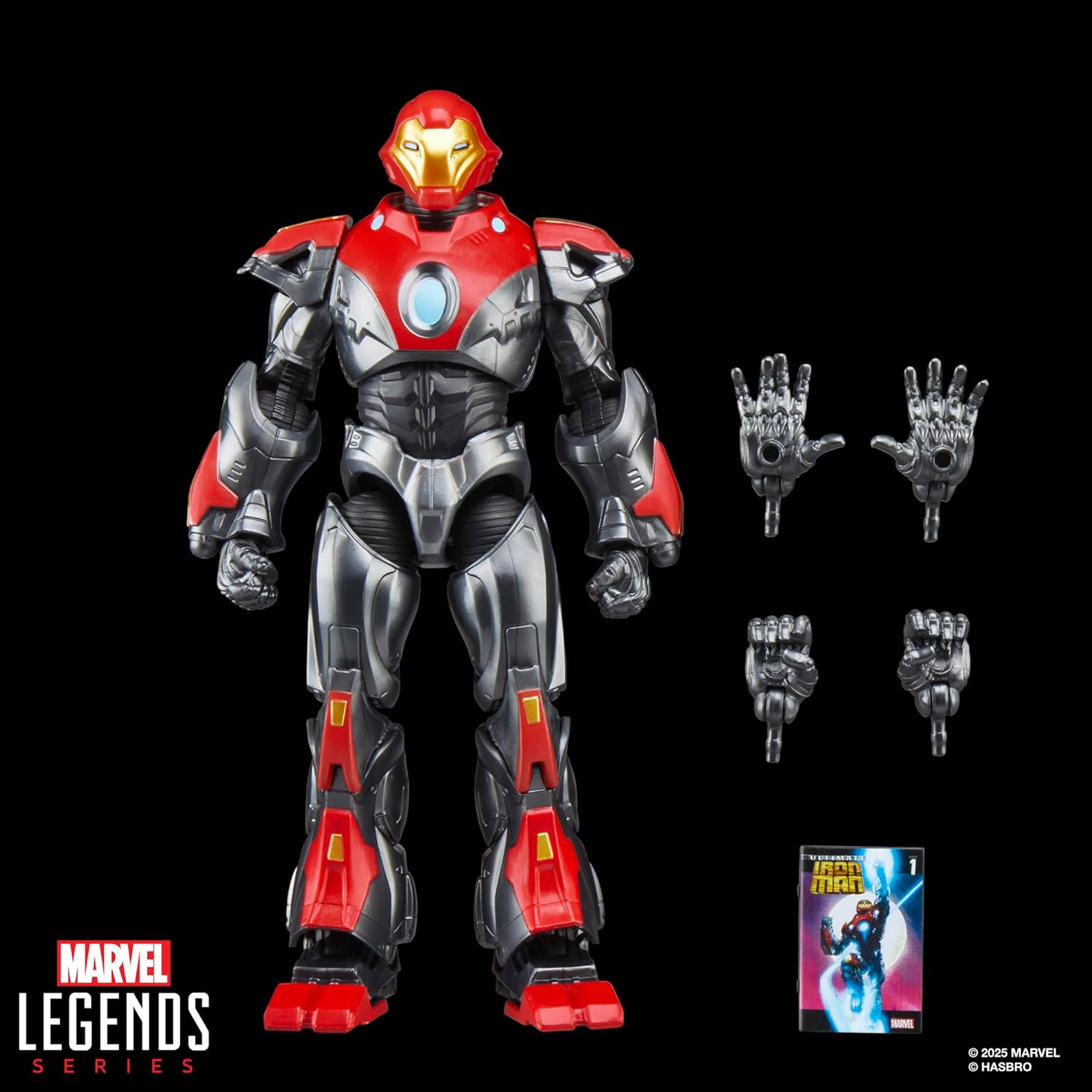 Marvel Legends Series Ultimate Iron Man, Comics-Inspired Collectible 6-Inch Scale Action Figure with Character-Sized Comic Accessory