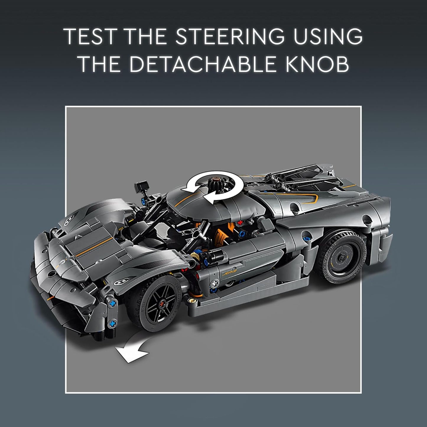 LEGO Technic Koenigsegg Jesko Absolut Grey Hypercar, Sports Car Building Toy Set