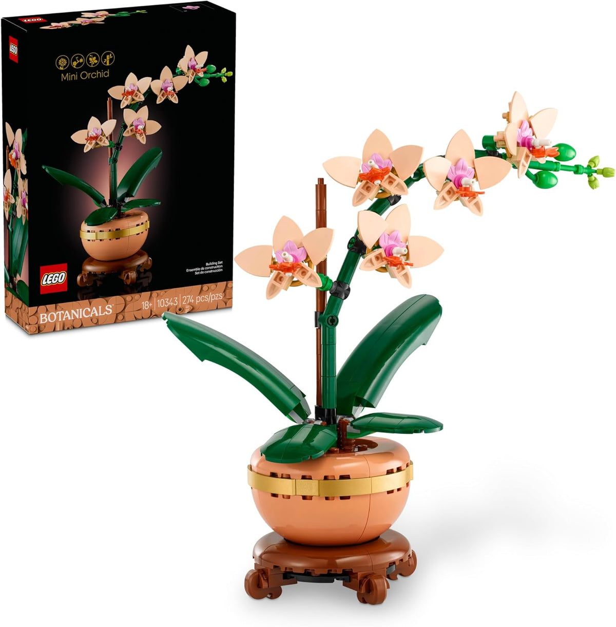 LEGO Botanicals Mini Orchid Building Set - Artificial, Fake Orchid for Home Decor - Indoor Plant Decorations