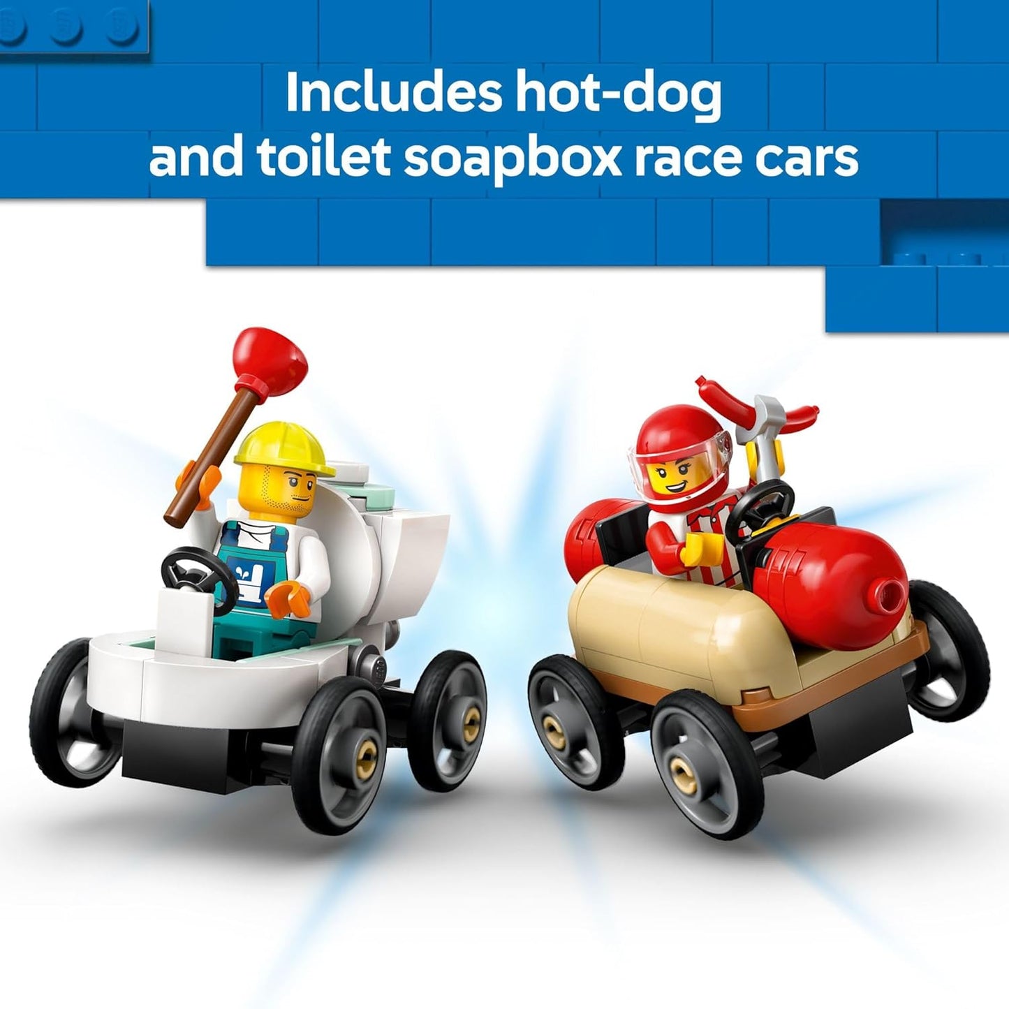 LEGO City No Limits: Race Car Ramp Track Toy with 2 Cars, 4 Minifigures, and Buildable Ramp