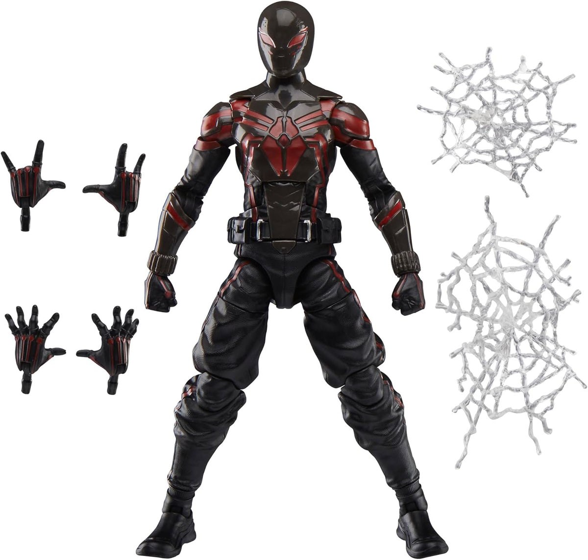 Spider-Man Marvel Legends Series Gamerverse Miles Morales Brooklyn 2099 Suit, 2 Video Game -Inspired Collectible 6 Inch Action Figure