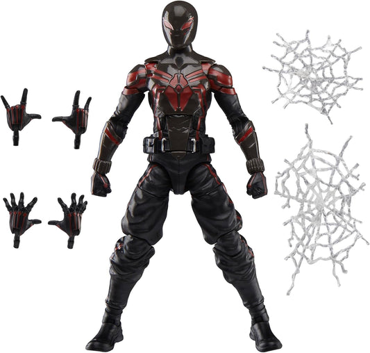 Spider-Man Marvel Legends Series Gamerverse Miles Morales Brooklyn 2099 Suit, 2 Video Game -Inspired Collectible 6 Inch Action Figure