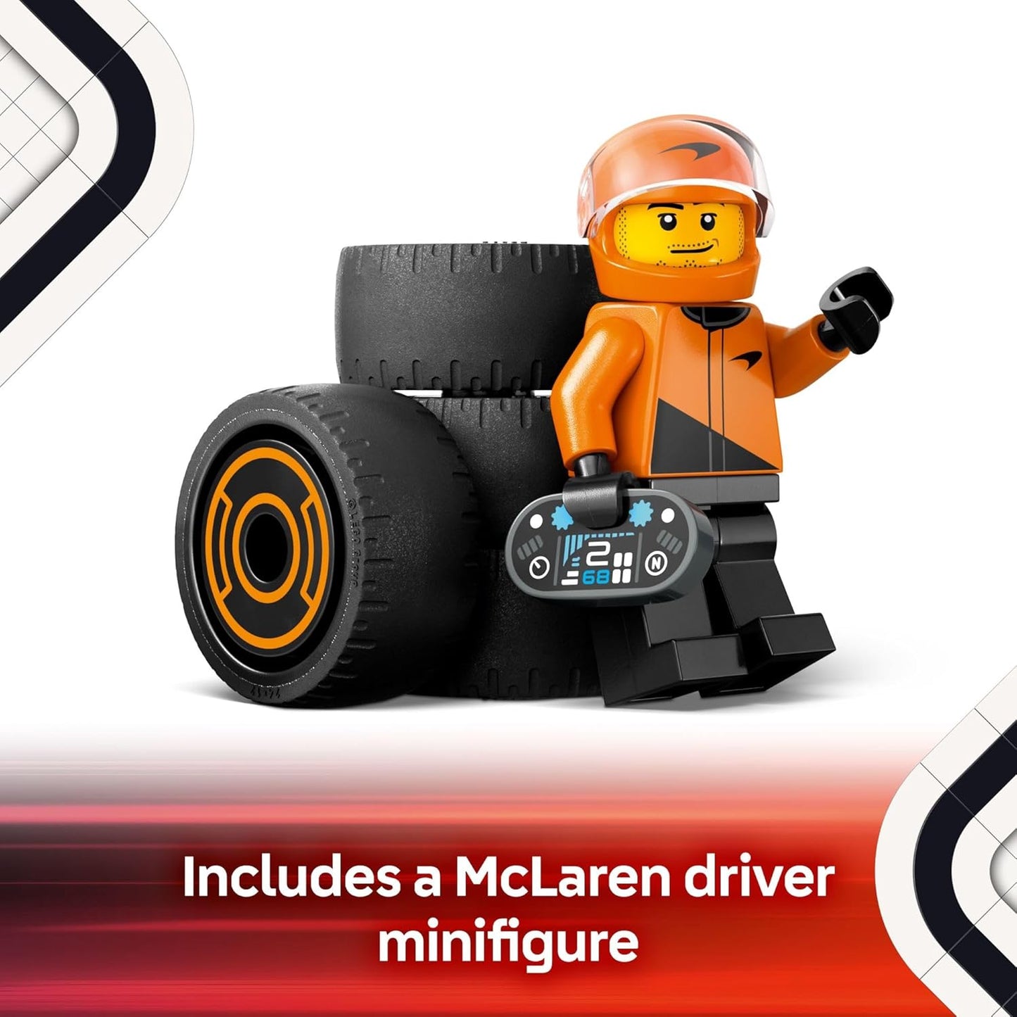 LEGO City F1 Driver with McLaren Race Car Toy with a Driver Minifigure