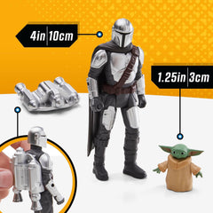 Star Wars Epic Hero Series The Mandalorian's N-1 Starfighter Ship, 4-Inch Scale Grogu & Mandalorian Action Figures
