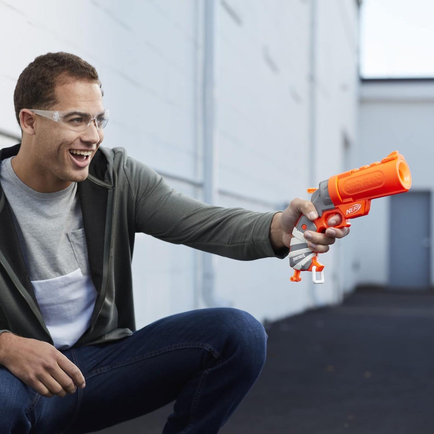 Nerf Fortnite Flare Dart Blaster, Break-Open Dart Loading, Includes 3 Mega Darts That Whistle Through The Air, Pull-Down Priming Handle