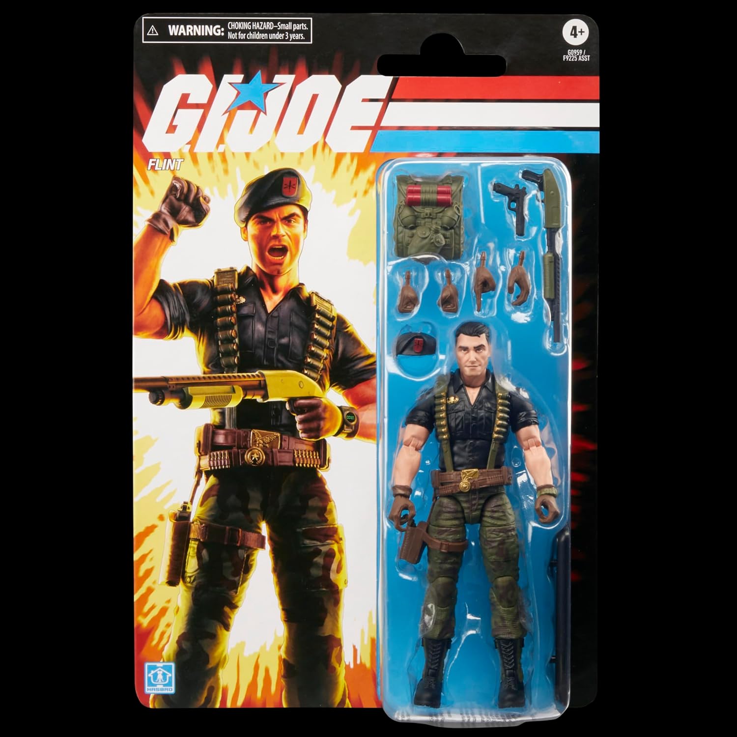 G.I. Joe Classified Series Retro Cardback Flint, Collectible 6 Inch Action Figure with 9 Accessories