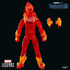 Marvel Legends Series Human Torch, The Fantastic Four: First Steps Johnny Storm Movie Collectible 6 Inch Action Figure