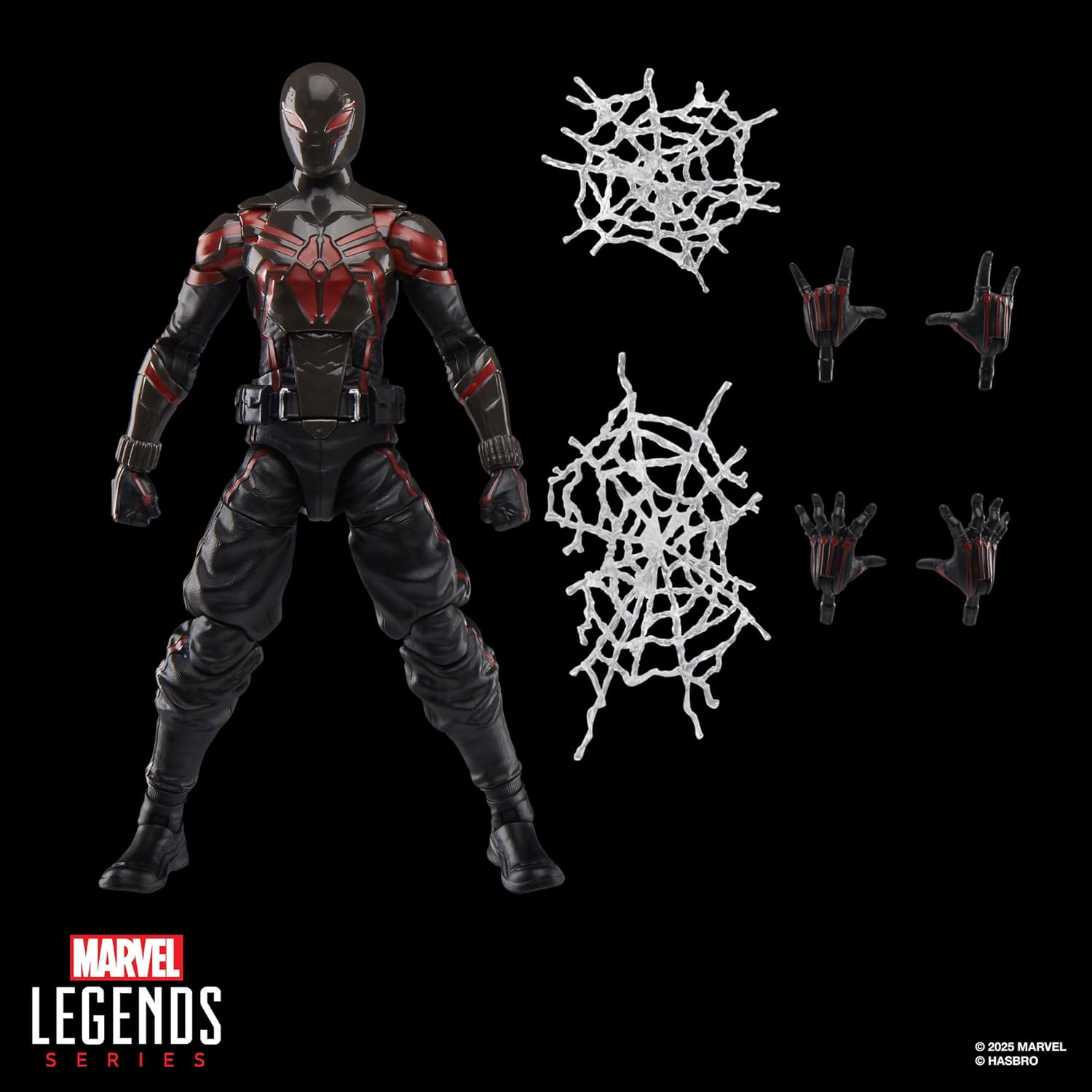 Spider-Man Marvel Legends Series Gamerverse Miles Morales Brooklyn 2099 Suit, 2 Video Game -Inspired Collectible 6 Inch Action Figure