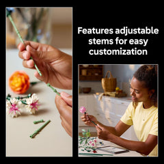 LEGO Botanicals Pretty Pink Flower Bouquet Building Set - Artificial Flowers Centerpieces for Home Decor