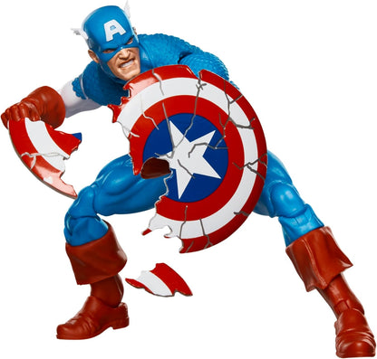 Marvel Legends Series Captain America, Avengers Retro Comics Secret Wars Collectible 6 Inch Action Figure with Shield