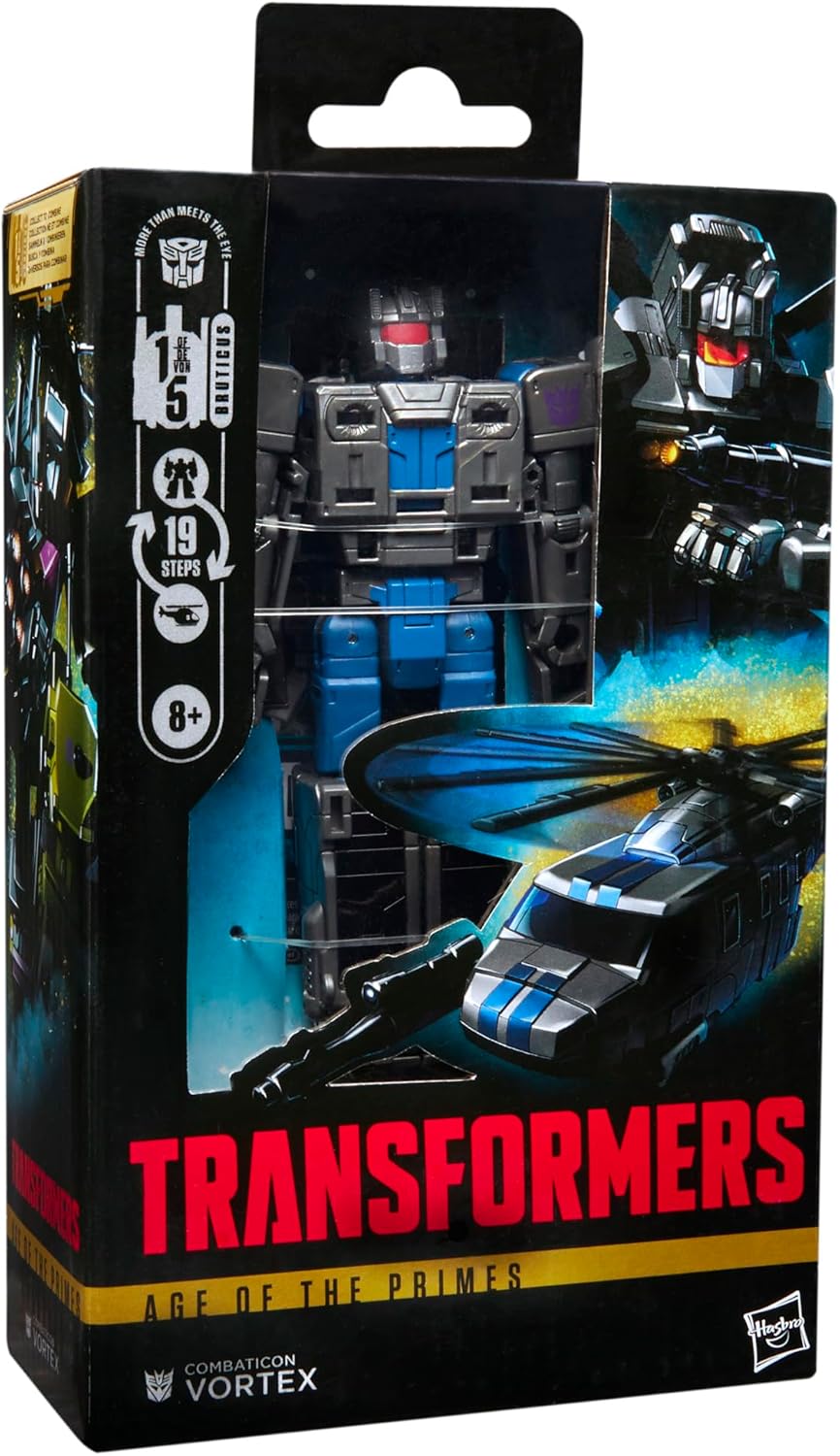 Transformers Age of The Primes Deluxe Class Combaticon Vortex, 5.5-inch Converting Action Figure, Robot Toys for Ages 8+