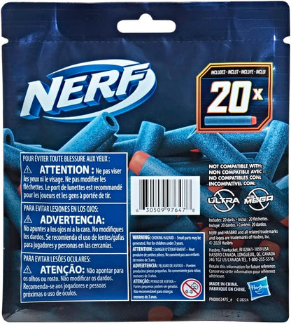 NERF Elite 2.0 20-Dart Refill Pack, 20 Official Nerf Elite 2.0 Foam Darts, Compatible with All Nerf Blasters That Use Elite Darts, Kids Stocking Stuffers