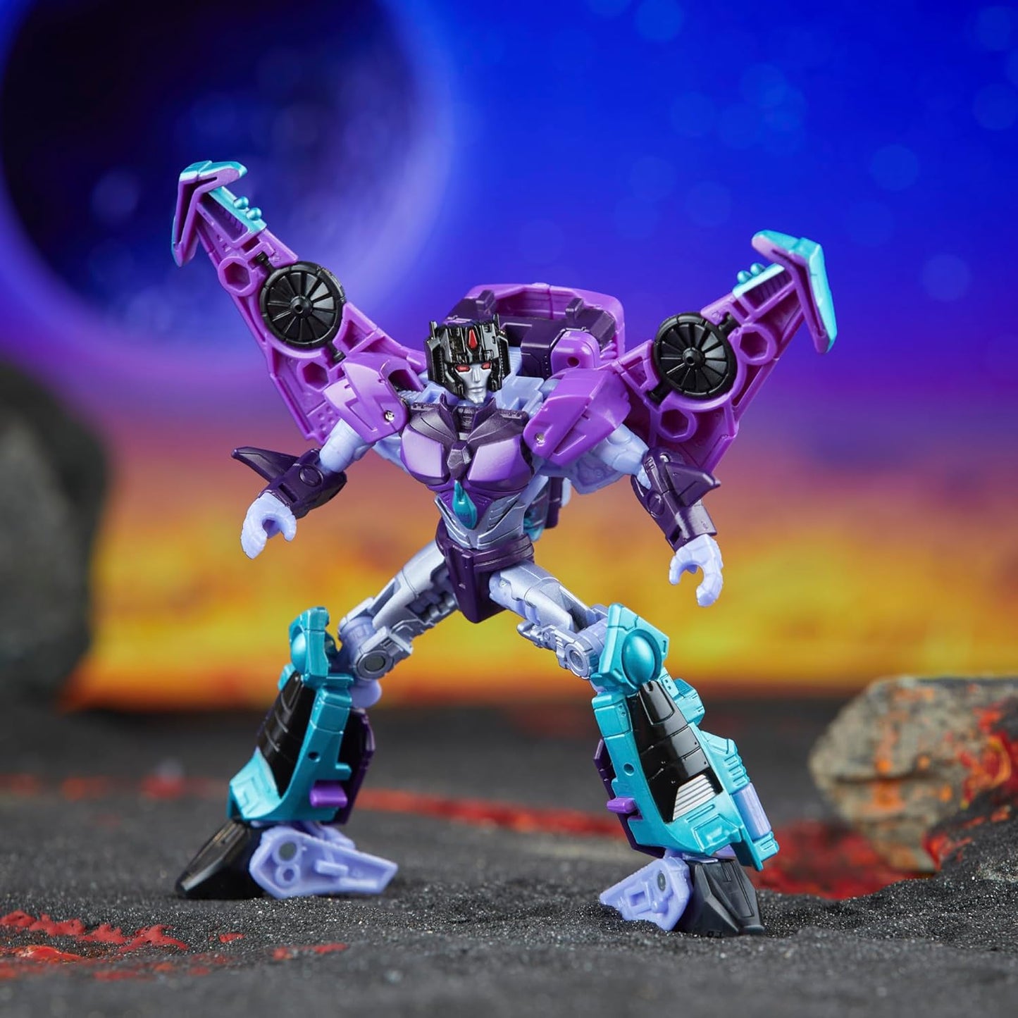 Transformers Legacy United Deluxe Class Cyberverse Universe Slipstream, 5.5-inch Converting Action Figure, 8+