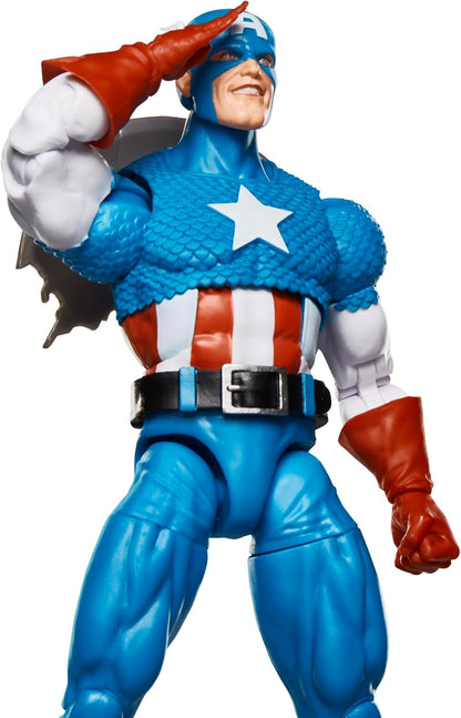 Marvel Legends Series Captain America, Avengers Retro Comics Secret Wars Collectible 6 Inch Action Figure with Shield