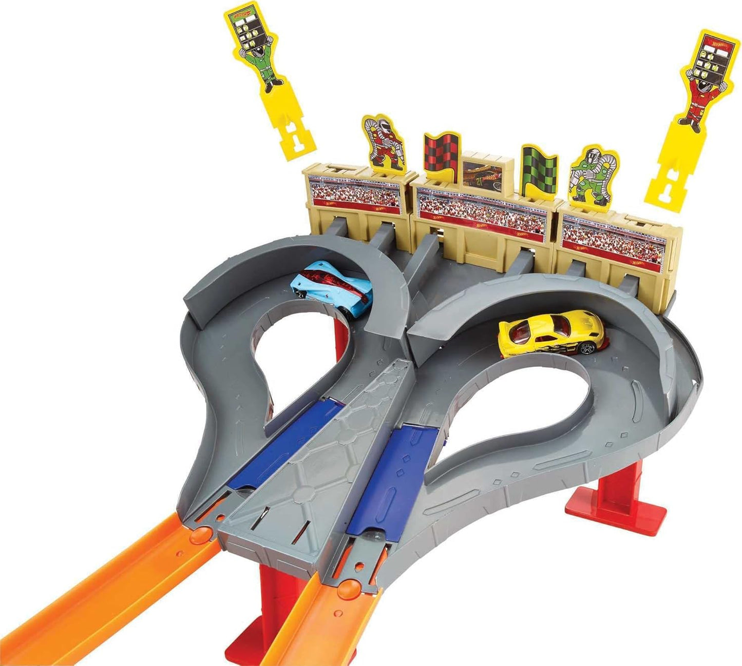Hot Wheels Toy Car Track Set Super Speed Blastway Playset, Dual-Track Racing for 1 or 2 Players, Includes 1:64 Scale Car