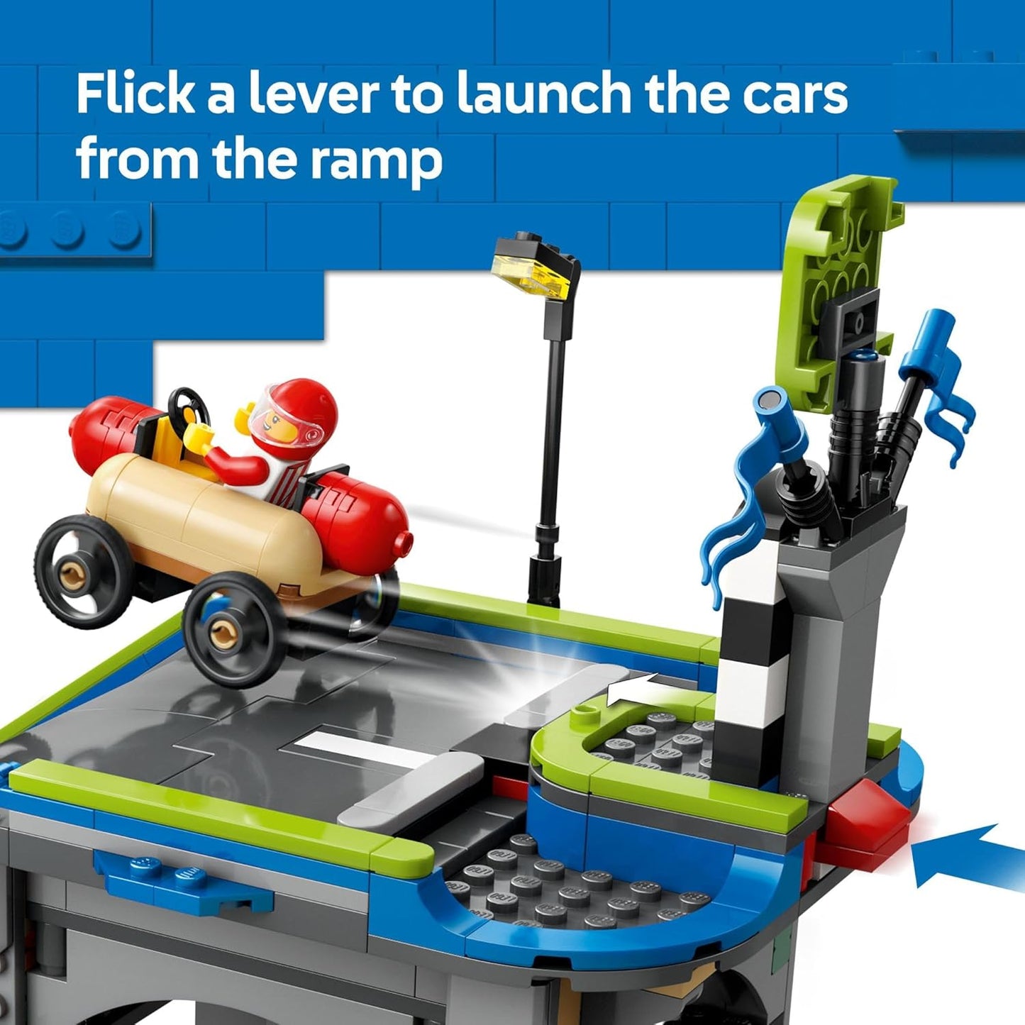 LEGO City No Limits: Race Car Ramp Track Toy with 2 Cars, 4 Minifigures, and Buildable Ramp